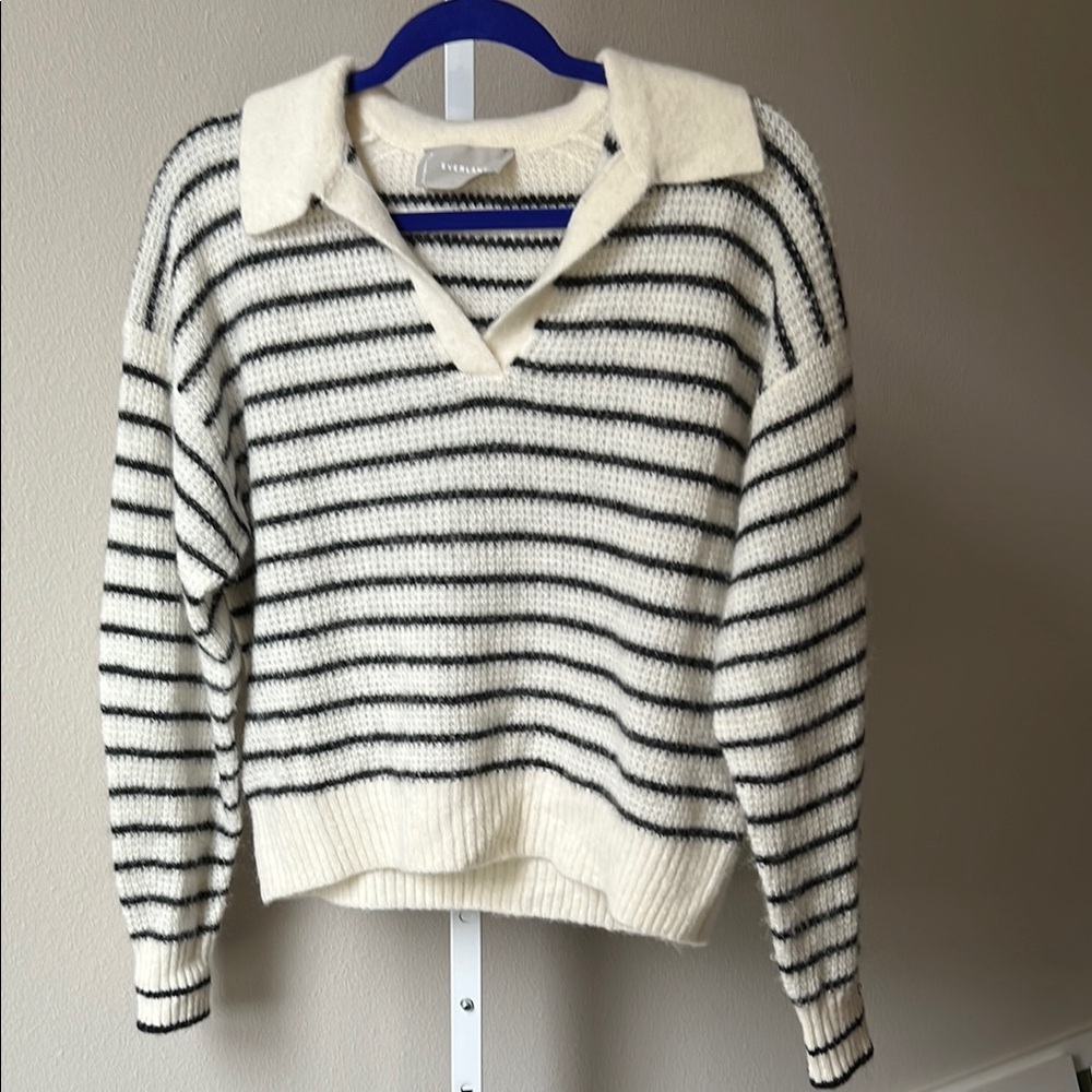 Everlane Striped Polo Alpaca Sweater